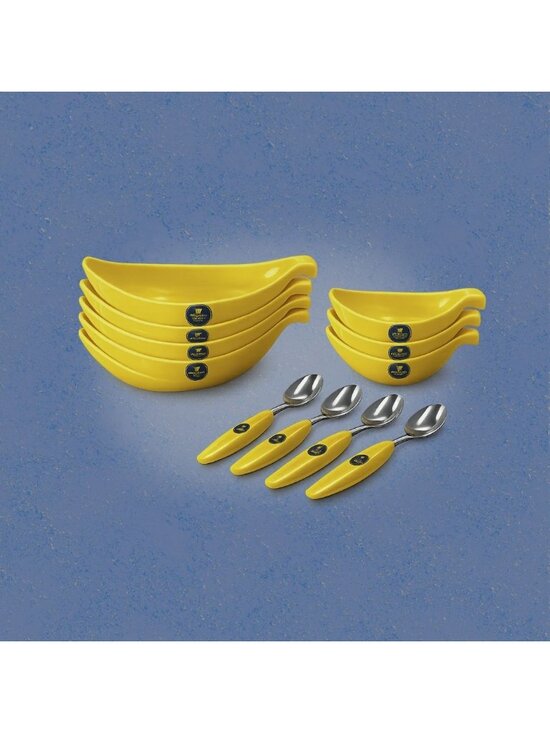 Chiquita Banana Other - Vintage Chiquita Banana Split Ice Cream Yellow Plastic Bowl Set